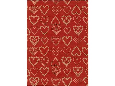 Gavepapir, Dotted hearts, Kraftr, 57 cm, 154 m, Hedlunds