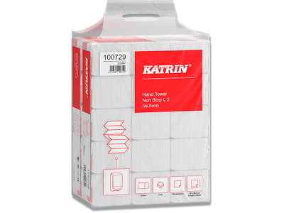 Håndklædeark, 2 lag, W-fold, 2250 ark, Katrin Non-Stop L