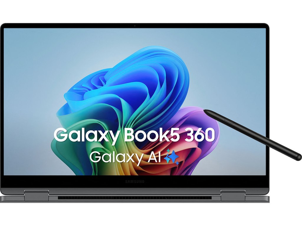 Samsung Galaxy Book5 360 Intel Core Ultra 7 256V Laptop 39,6 cm (15.6") Berøringsskærm Fuld HD 16 GB LPDDR5x-SDRAM 1 TB SSD Wi-Fi 7 (802.11be) Windows 11 Home Grå