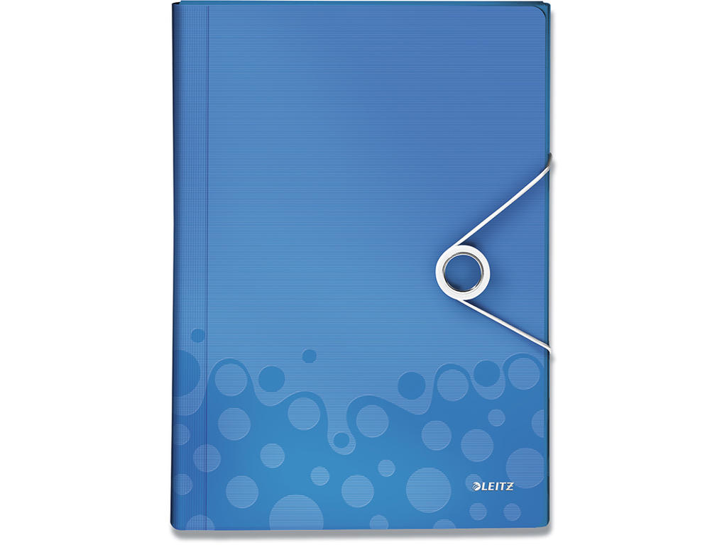 Projektmappe, 6 rum, 1 elastik, Metallic blå, Leitz WOW 