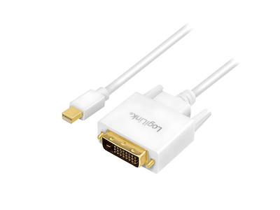 LogiLink CV0138 videokabel adapter 3 m Mini DisplayPort DVI Hvid