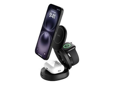 Belkin WIZ034KQBK oplader til mobil enhed Headset, Smartphone, SmartWatch Sort USB Trådløs opladning Hurtig opladning Indendørs