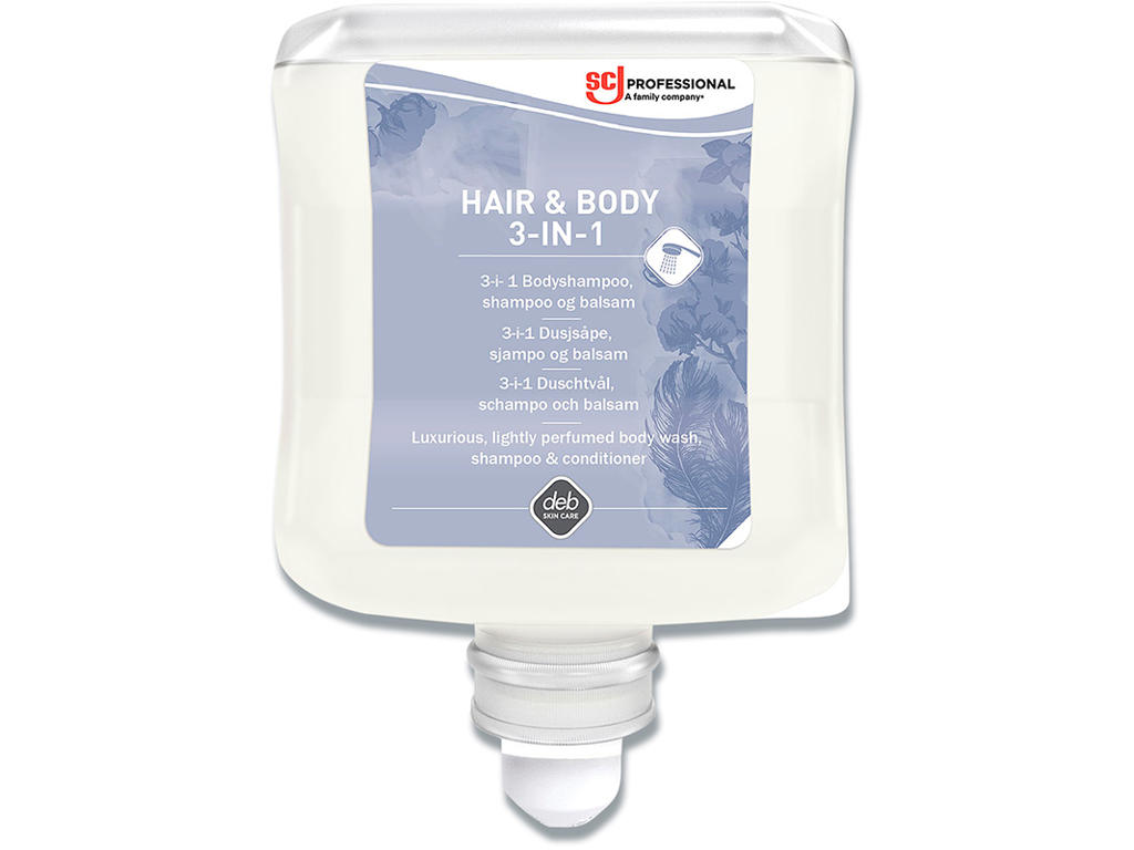 Shampo, Hår Krop Ansigt, Refill, 1000 ml, SCJ Professional Refresh Luxury 3-IN-1 Hair & Body