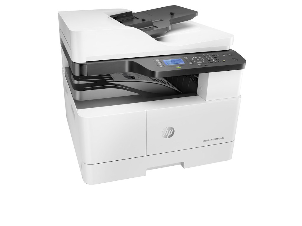 HP LaserJet M443nda Multifunction Sort og hvid Printer, Kun ethernet; Kopimaskine, scanner