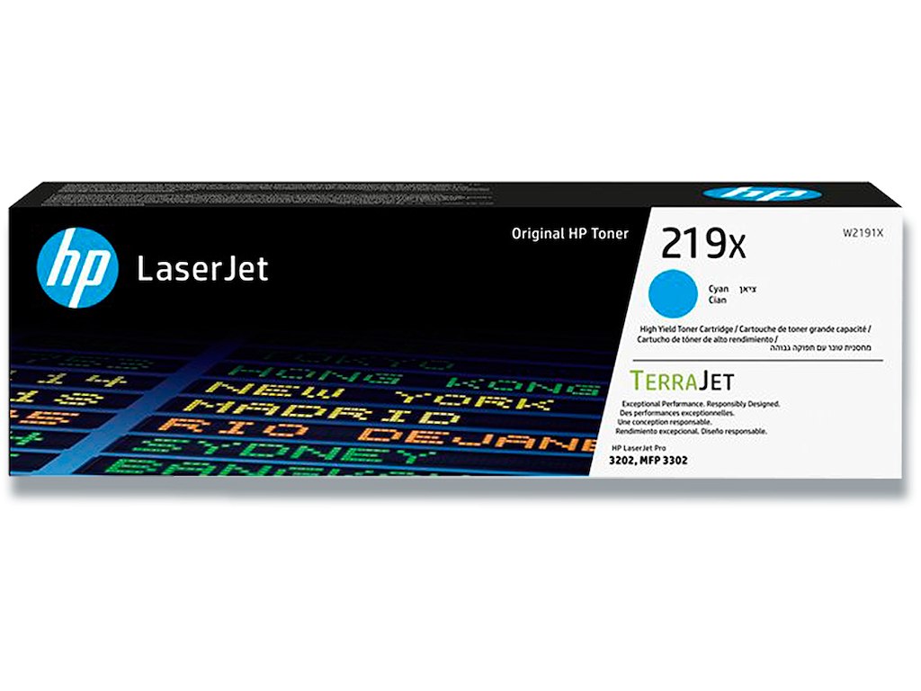 Toner, 219X, Cyan-blå, 2.500 sider, HP W2191X