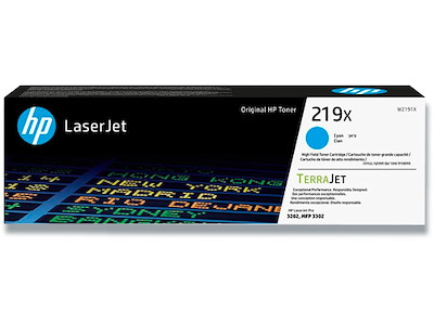 Toner, 219X, Cyan-blå, 2.500 sider, HP W2191X
