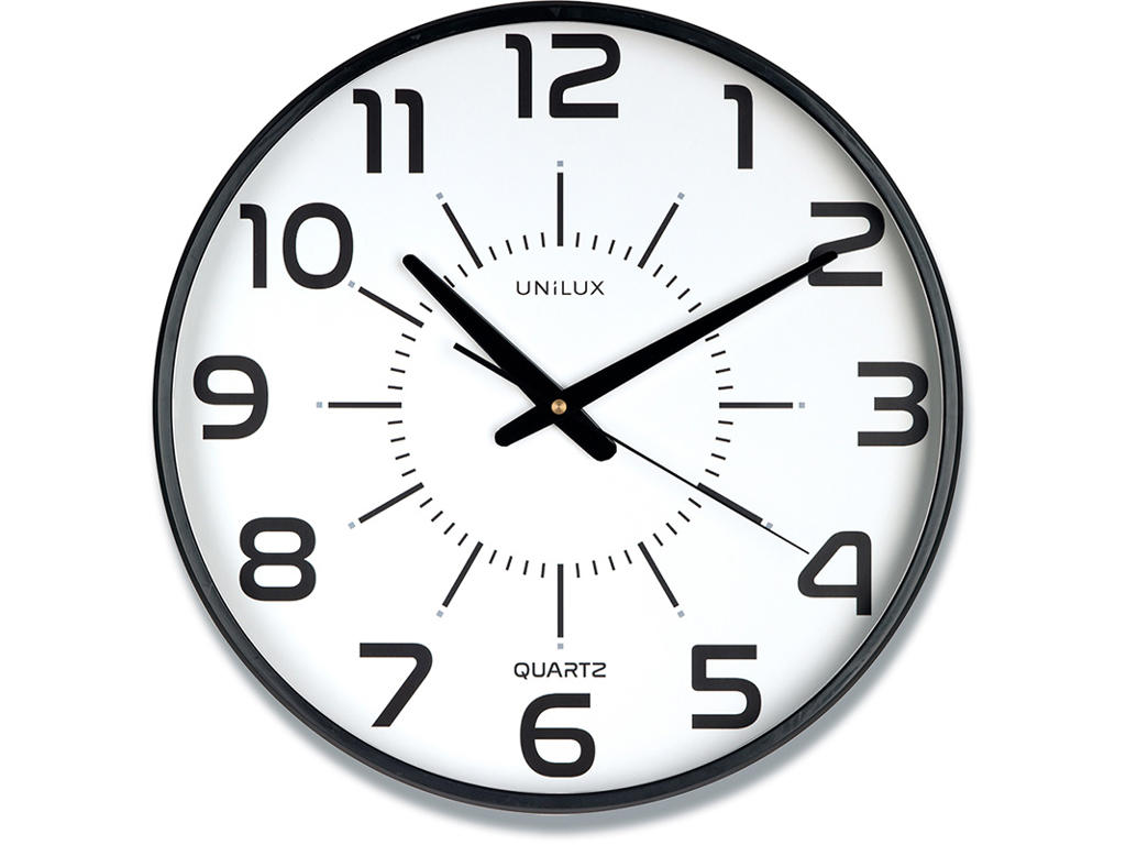 Vægur, Ø37.5 cm, Sort, Ikke radiostyret, Unilux Maxi Pop Quartz System
