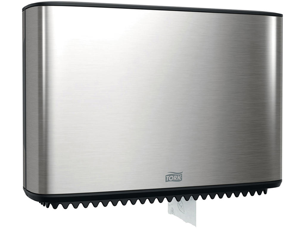 Toiletpapirdispenser, Til mini jumboruller, Udvendig oprulning, Grå, Tork Mini Jumbo Twin T2