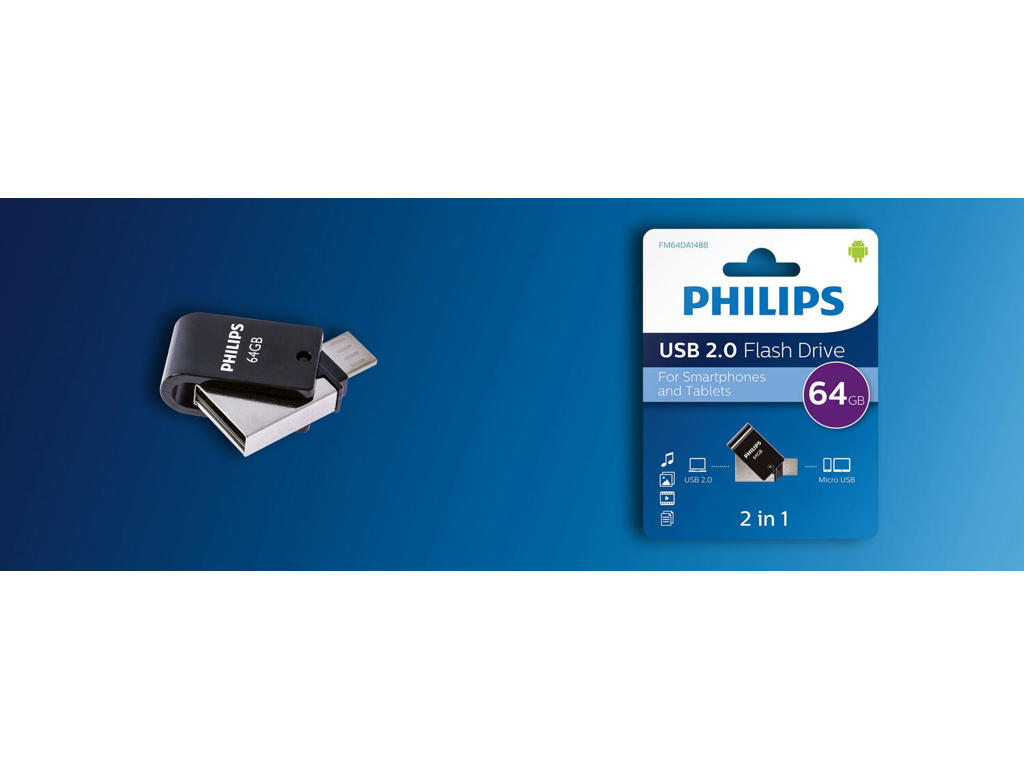 Philips FM64FD70B/00 USB-nøgle 64 GB USB Type-A 2.0 Sort