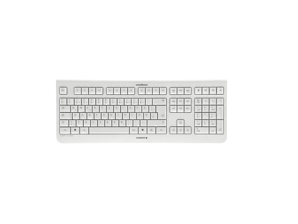 CHERRY KW 3000 tastatur Universel RF trådløst QWERTZ Tysk Hvid