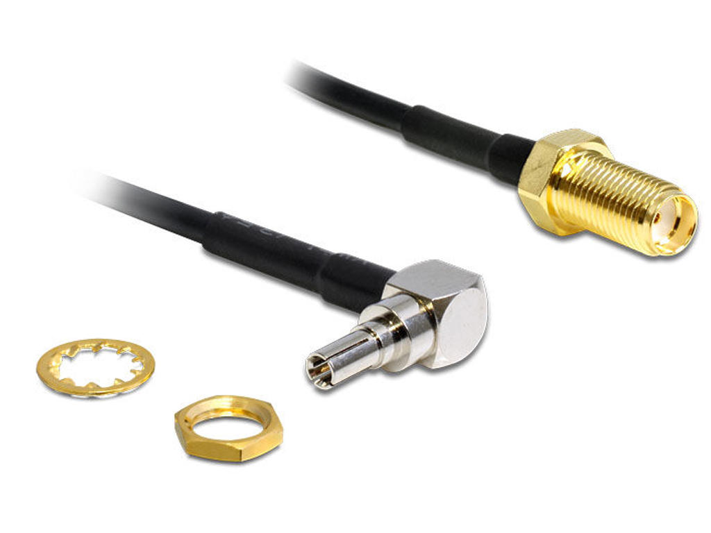 DeLOCK 88466 signalkabel 0,2 m Sort, Guld, Sølv