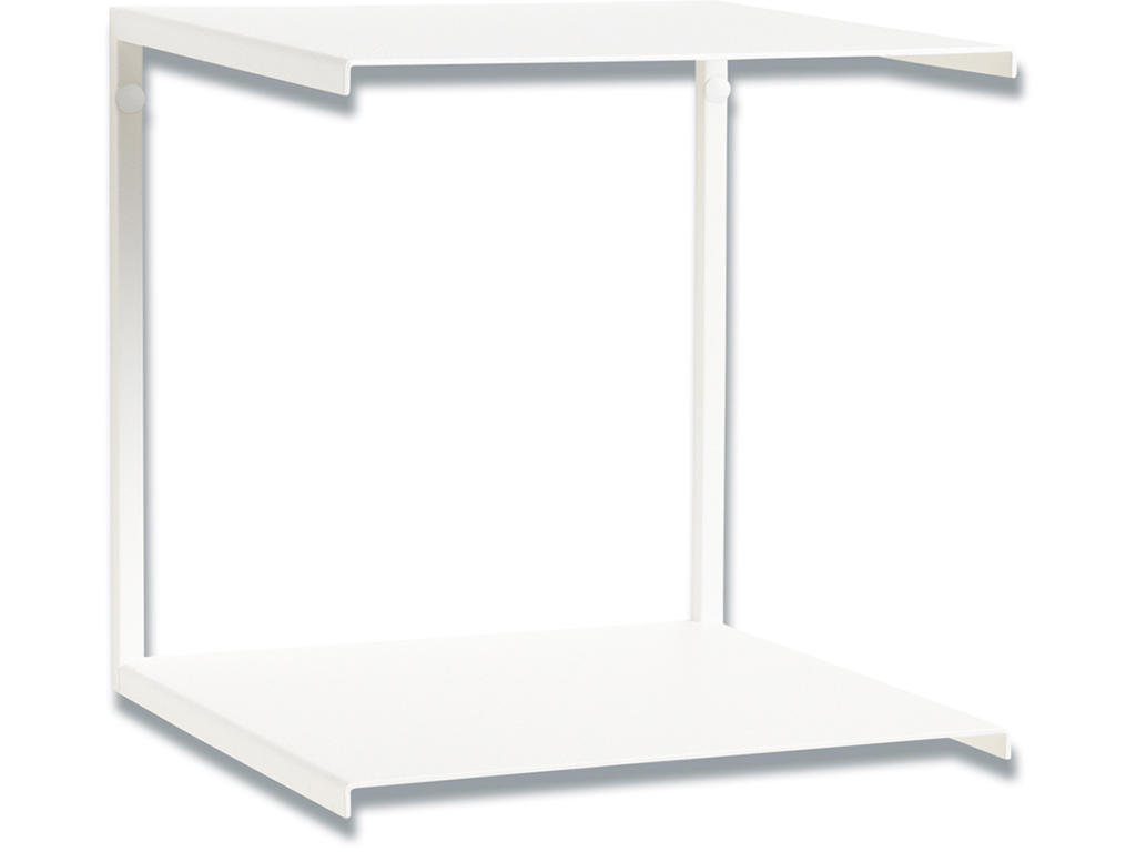 Naga Dobbelt hylde, Hvid metal, 20x20x20 cm