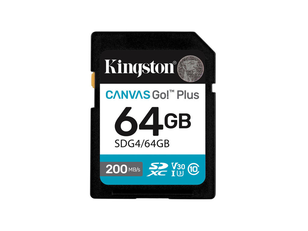 Kingston Technology Canvas Go! Plus 64 GB SDXC Canvas Go Plus Gen4 200 MB/s C10 UHS-I U3 V30