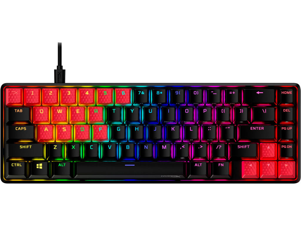 HyperX gummitaster – Gaming-tilbehørskit – rødt (US-layout)