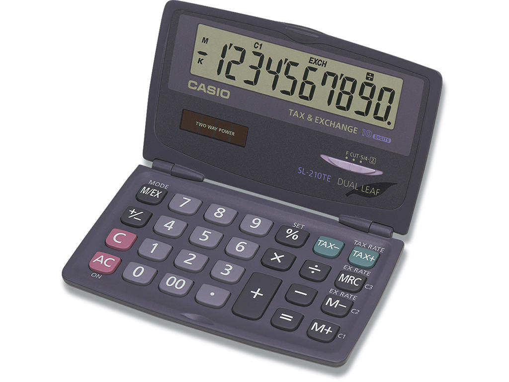 Regnemaskine, Foldbar, 10 cifre, Casio SL-210TE