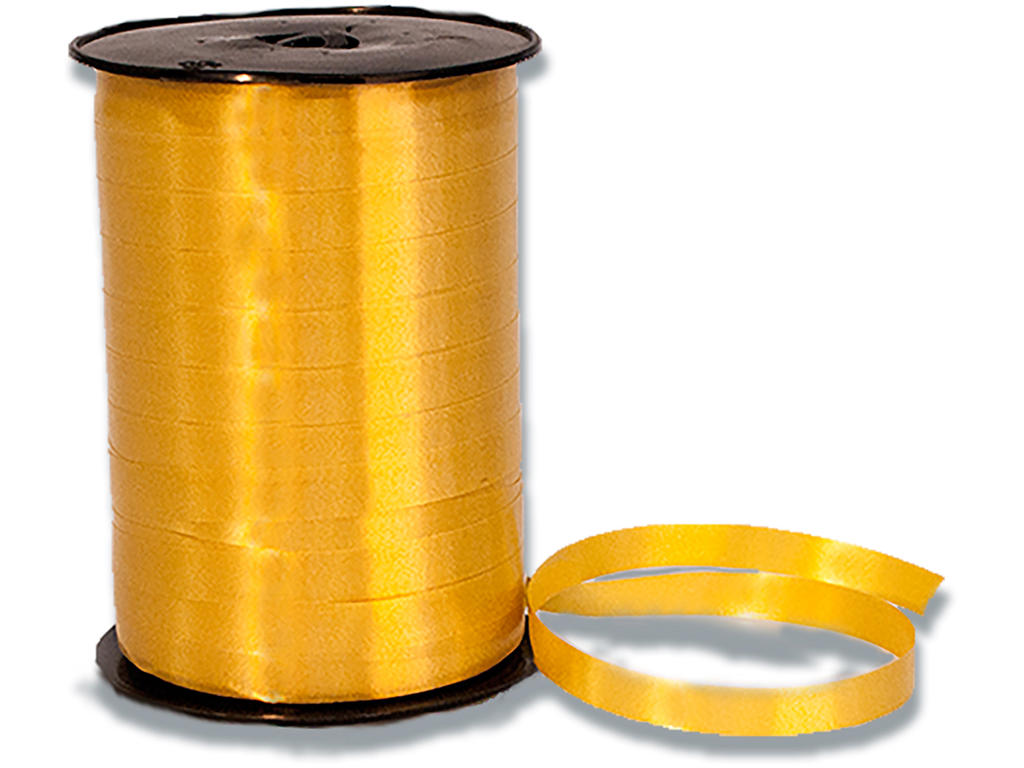 Gavebånd, PP, 5mm x 500m, Guld, Roliba Poly Glat 