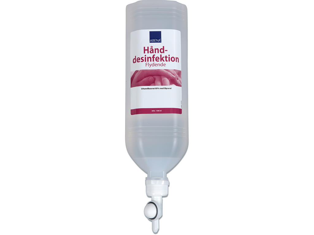 Hånddesinfektion, Flydende, 1000 ml, Standbag flaske, Abena 85%