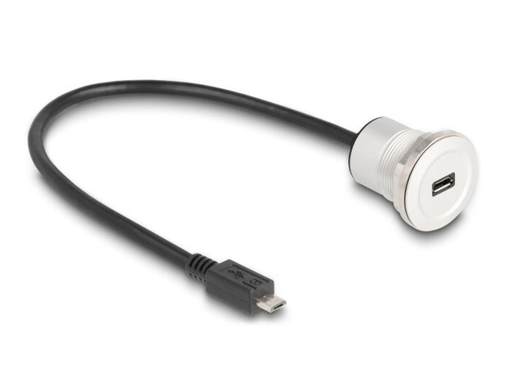 DeLOCK 88184 USB-kabel USB 2.0 0,3 m USB B Sort, Sølv
