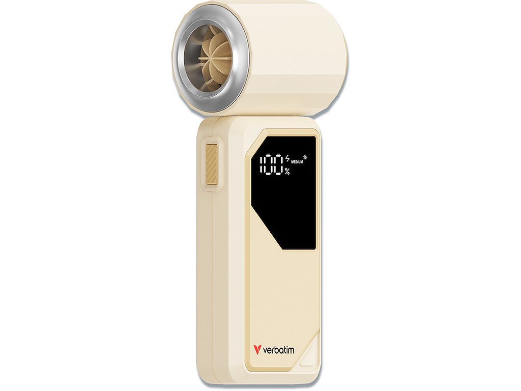 Ventilator, Håndholdt, Genopladelig, AirJet, Hvid-sølv, Verbatim Cool’n’Go