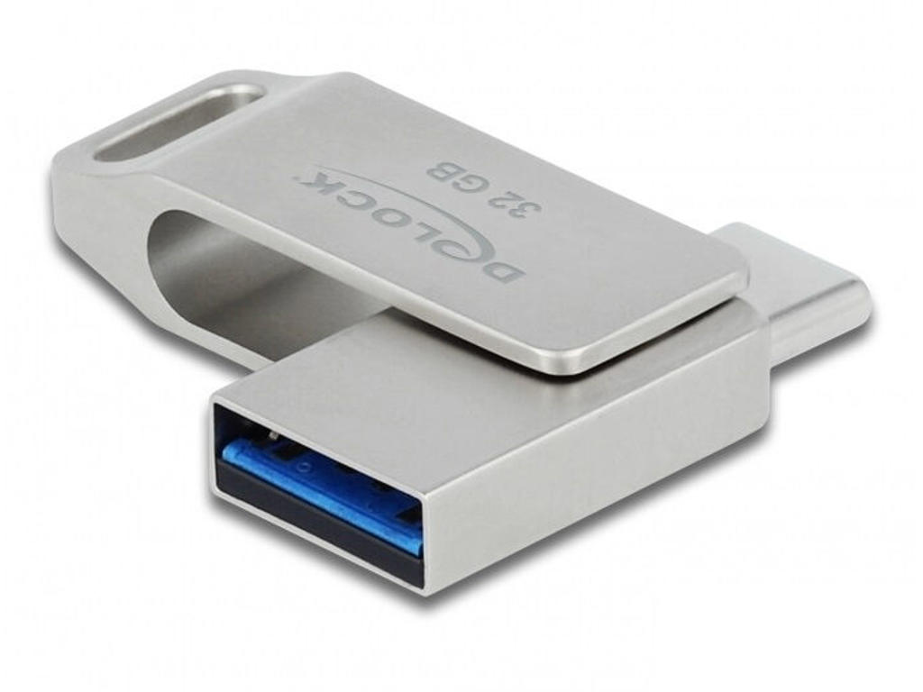 DeLOCK 54074 USB-nøgle 32 GB USB Type-A / USB Type-C 3.2 Gen 1 (3.1 Gen 1) Sølv