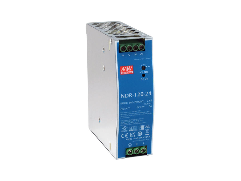 LevelOne 24V DC Industrial Power Supply, 120W, DIN-Rail,-20 ~ +70 ℃