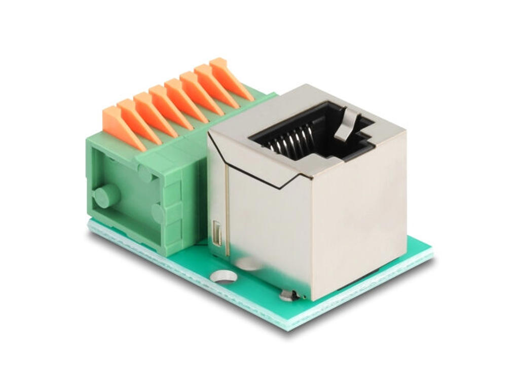 DeLOCK 90653 kabel kønsskifter RJ45 8 pin terminal block Grøn, Sølv