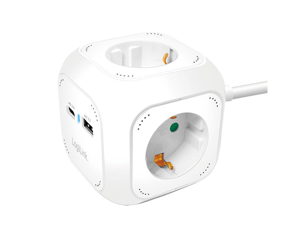 LogiLink LPS283U stikdåse 1,4 m 4 AC stikkontakt(er) Indendørs Hvid