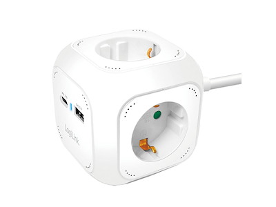LogiLink LPS283U stikdåse 1,4 m 4 AC stikkontakt(er) Indendørs Hvid