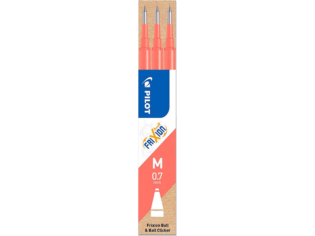 Rollerball gelpen refill, 0.7 mm, 0.35 mm, Koral pink, Pilot FriXion BLS-FR7-S3-CP