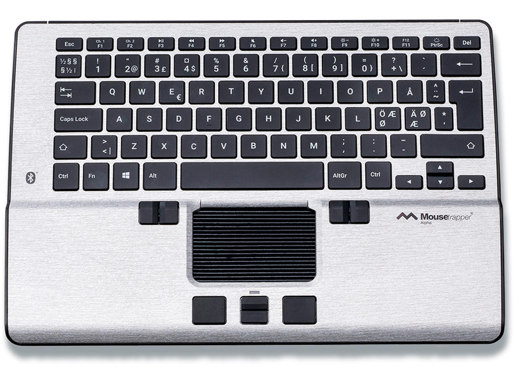 Moustrapper Alpha - tastatur med centreret rullebånd