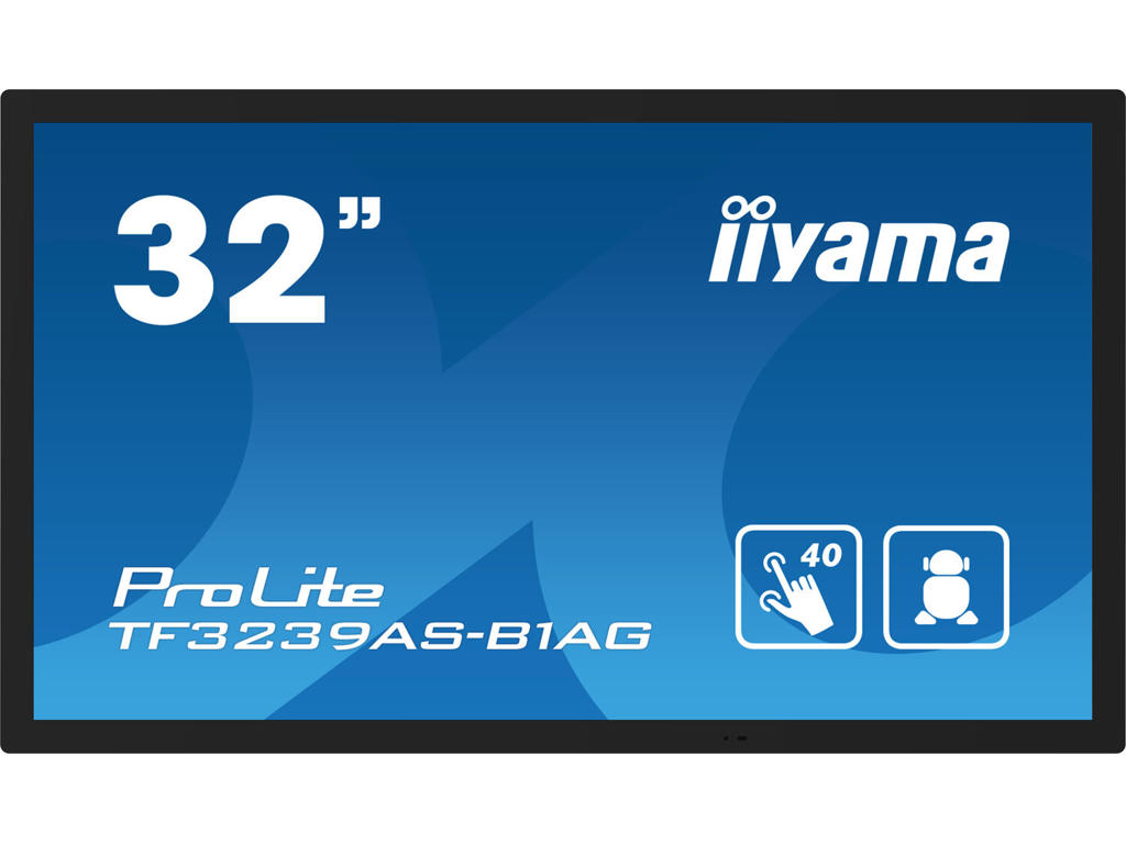 iiyama TF3239AS-B1AG skilte display Digital fladpaneldisplay 80 cm (31.5") LED 500 cd/m² Fuld HD Sort Berøringsskærm Indbygget processer Android 24/7