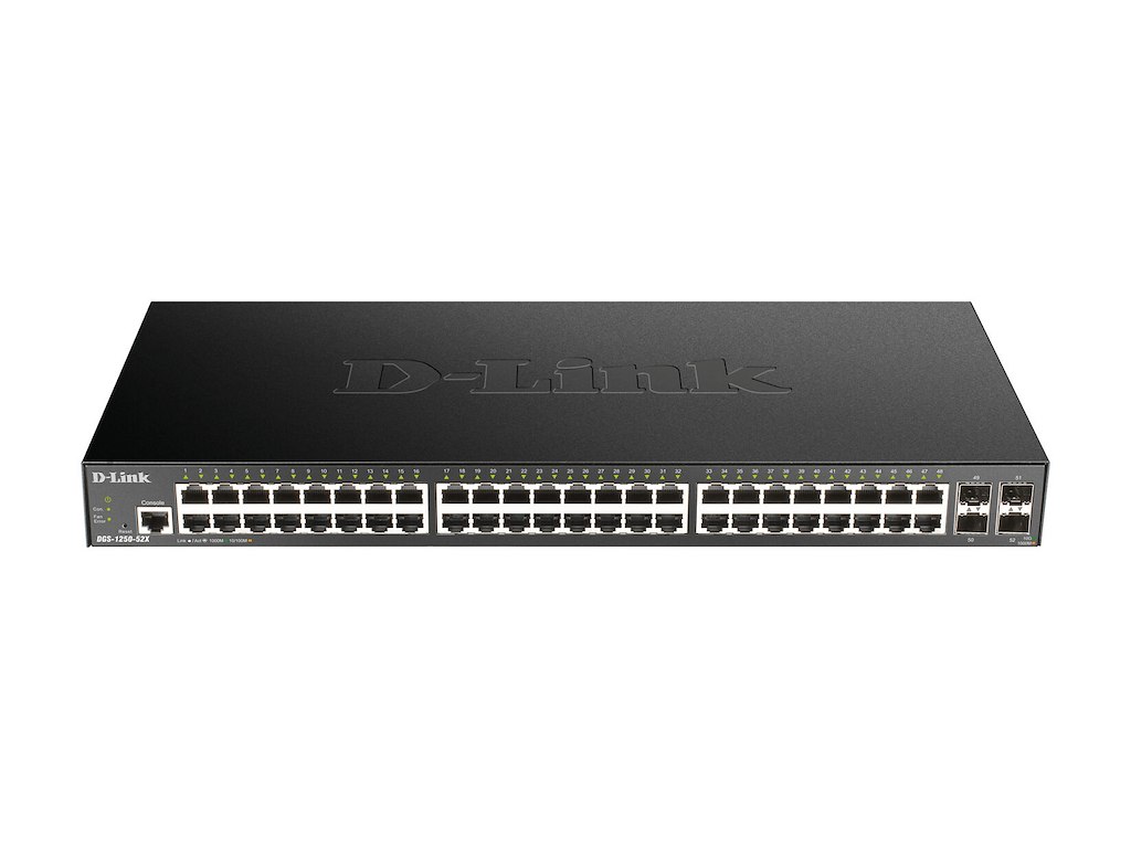 D-Link DGS-1250-52X Administreret L3 Gigabit Ethernet (10/100/1000) Sort