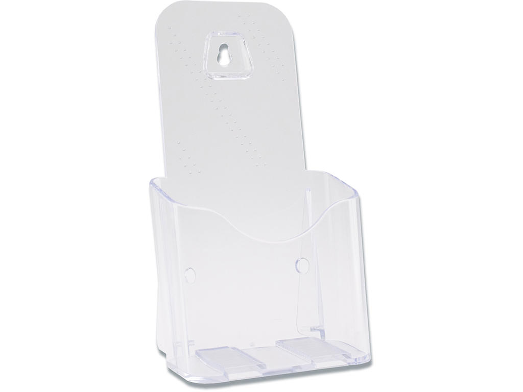 Brochureholder, 1/3 A4, M65, Højformat, 1 fag Til bord/væg, Transparent, BNT