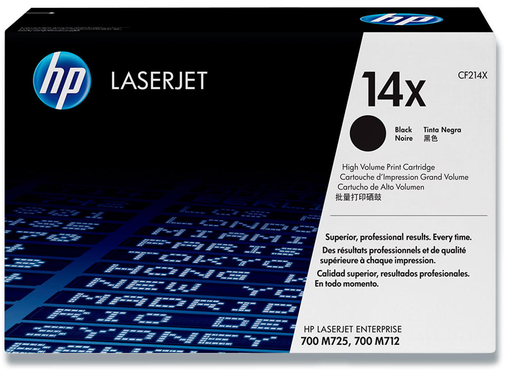 Toner, 14X, Black-sort, 17.500 sider, HP CF214X