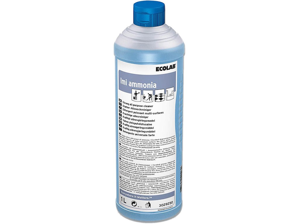 Universalrengøring, Med parfume, Med farve, 1 liter, Ecolab Imi Ammonia