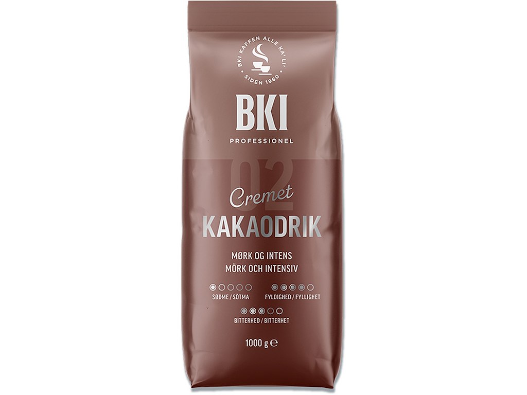 Cacao, 1 pose, 1000 g, 17% kakao, BKI Mørk og Intens