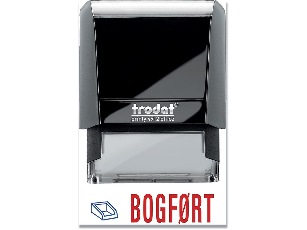 Stempel Trodat Printy 4912 blå/rød ''BOGFØRT''