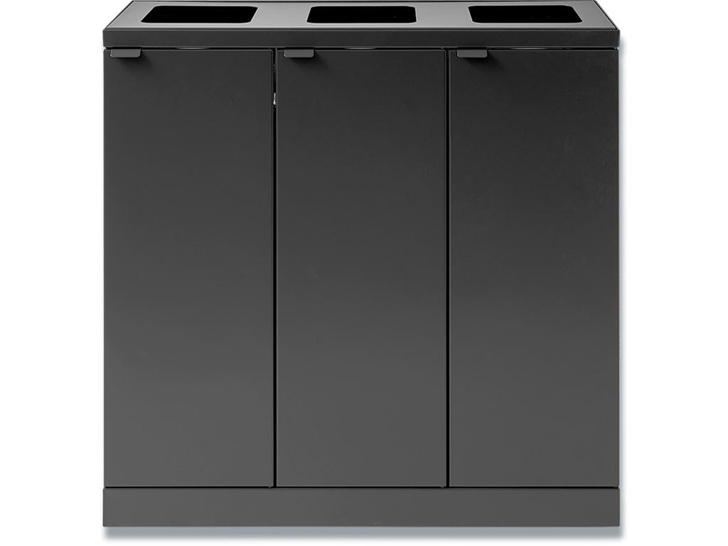 Affaldsspand, 3x65 liter, Åben, Antracit, Bica 868