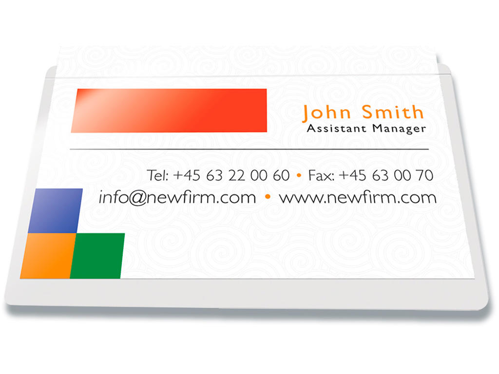 Visitkortlommer, Selvklæbende, 1 kort pr lomme, 100 lommer, BNT PeelSeal 