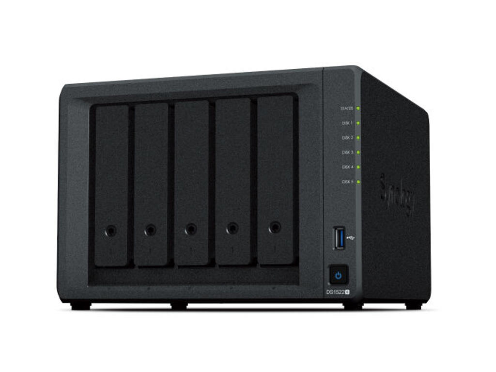 Synology DiskStation DS1522+ NAS Tower AMD Embedded R-Series SoC R1600 8 GB DDR4 20 TB HDD DiskStation Manager Sort
