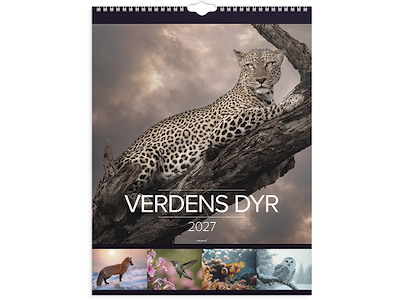 Vægkalender, 2027, Verdens dyr, 1 måned pr. opslag, Mayland