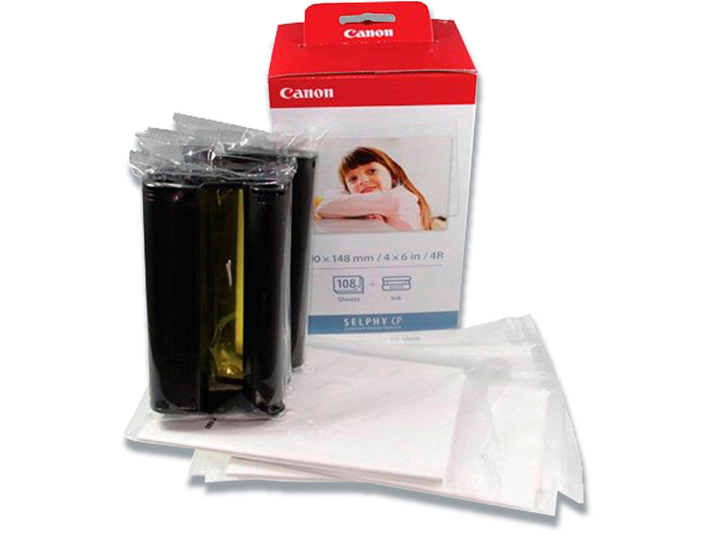 Fotokit, 100x148 mm fotopapir, 3 blækpatroner, Cyan, magenta, yellow, Canon Color Ink Paper Set KP-108IN