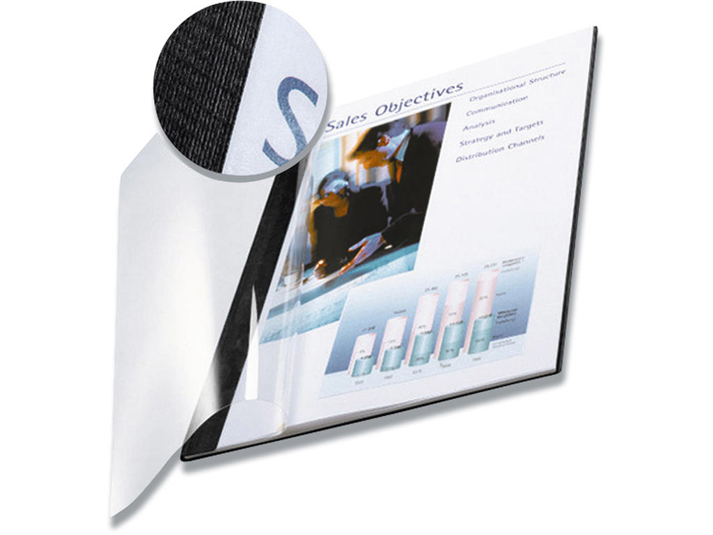 Indbindings skinneomslag, 3.5 mm, A4, Sort, Leitz ImpressBind 