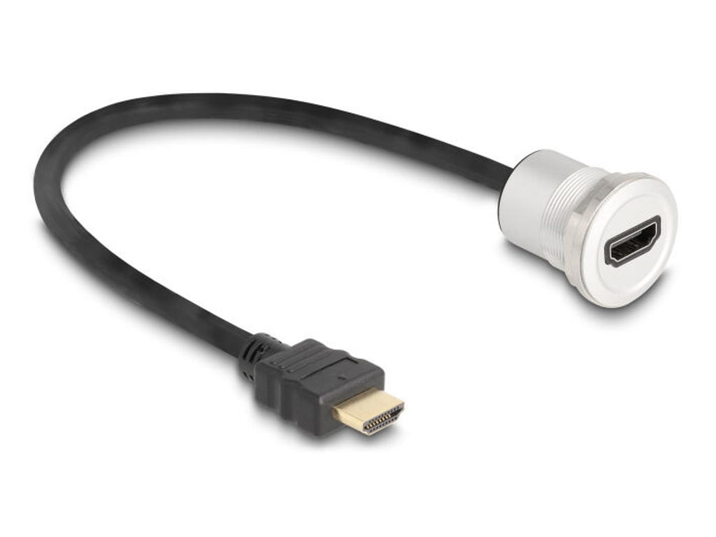 DeLOCK 88180 HDMI-kabel 0,3 m HDMI Type A (Standard) Sort, Sølv