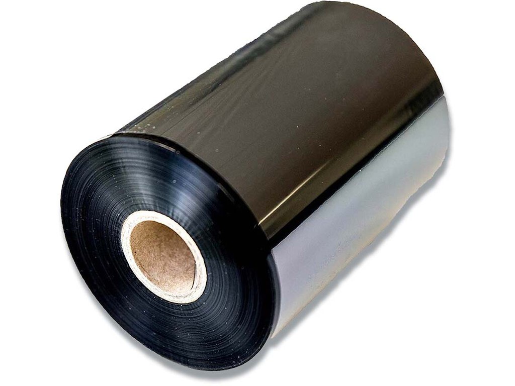 Overførselsfolie, TTR-folie, 110x74 m, Voks-resin, Sort