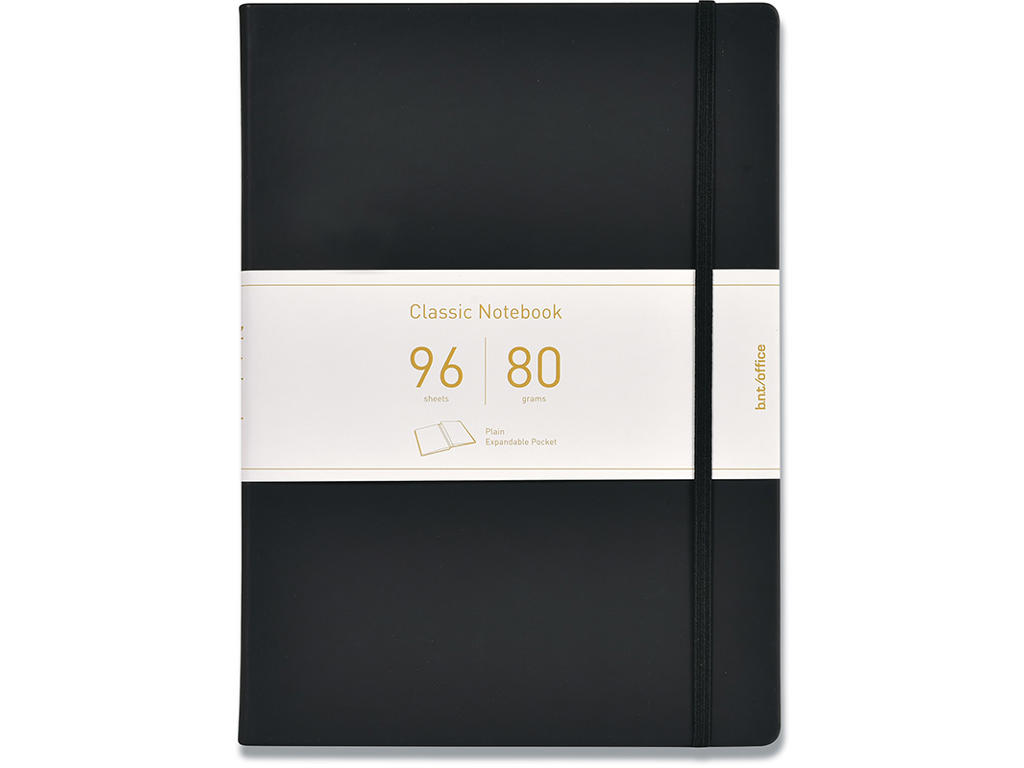 Notesbog, A5, Ulinjeret, Sort, BNT Office 