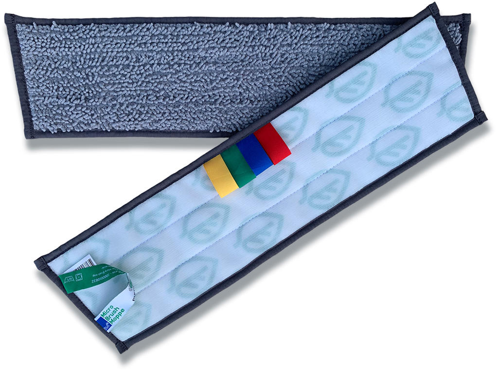 Fugtmoppe, Grå, Mikrofiber, 40 cm, Med velcro, Flergangs, 5 stk, Abena Puri-Line Micro Brush