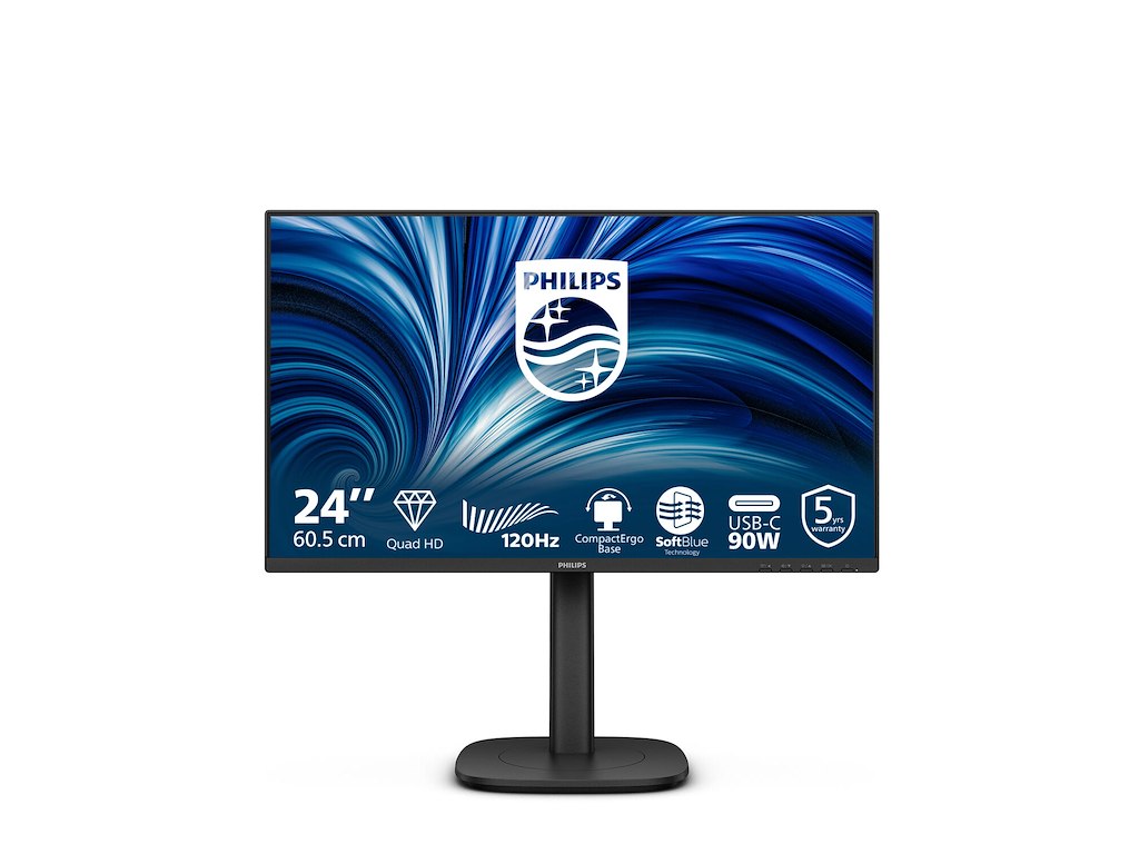 Philips 24B2U3601 computerskærm 60,5 cm (23.8") 2560 x 1440 pixel Quad HD LCD Sort