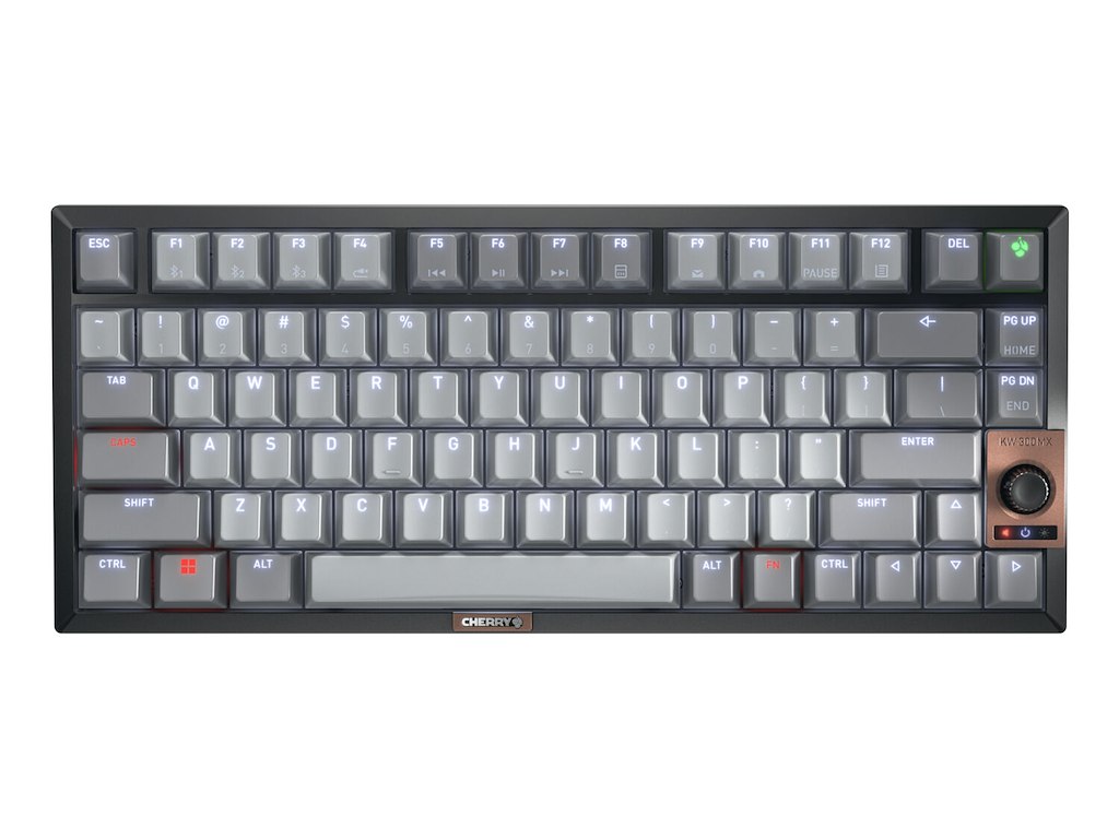 CHERRY KW 300 MX tastatur Hjem USB + Bluetooth QWERTY US engelsk Sort, Kobberfarve, Grå