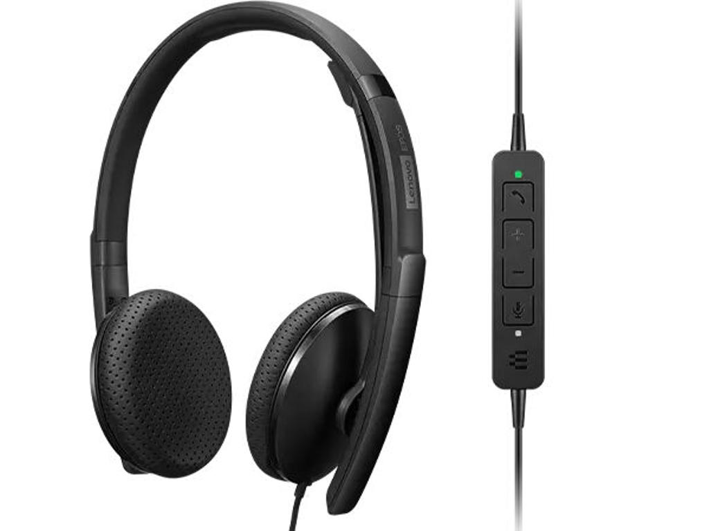 Lenovo 4XD1M39028 hovedtelefoner/headset Ledningsført USB Type-C Sort